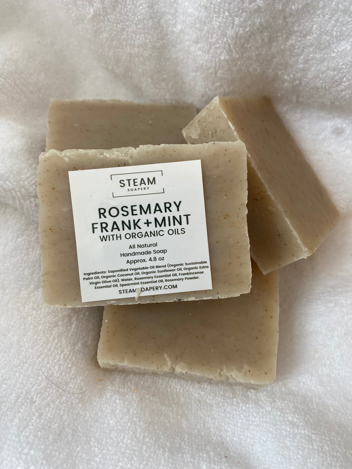 Rosemary, Frank(incense) + Mint Organic Oils Soap