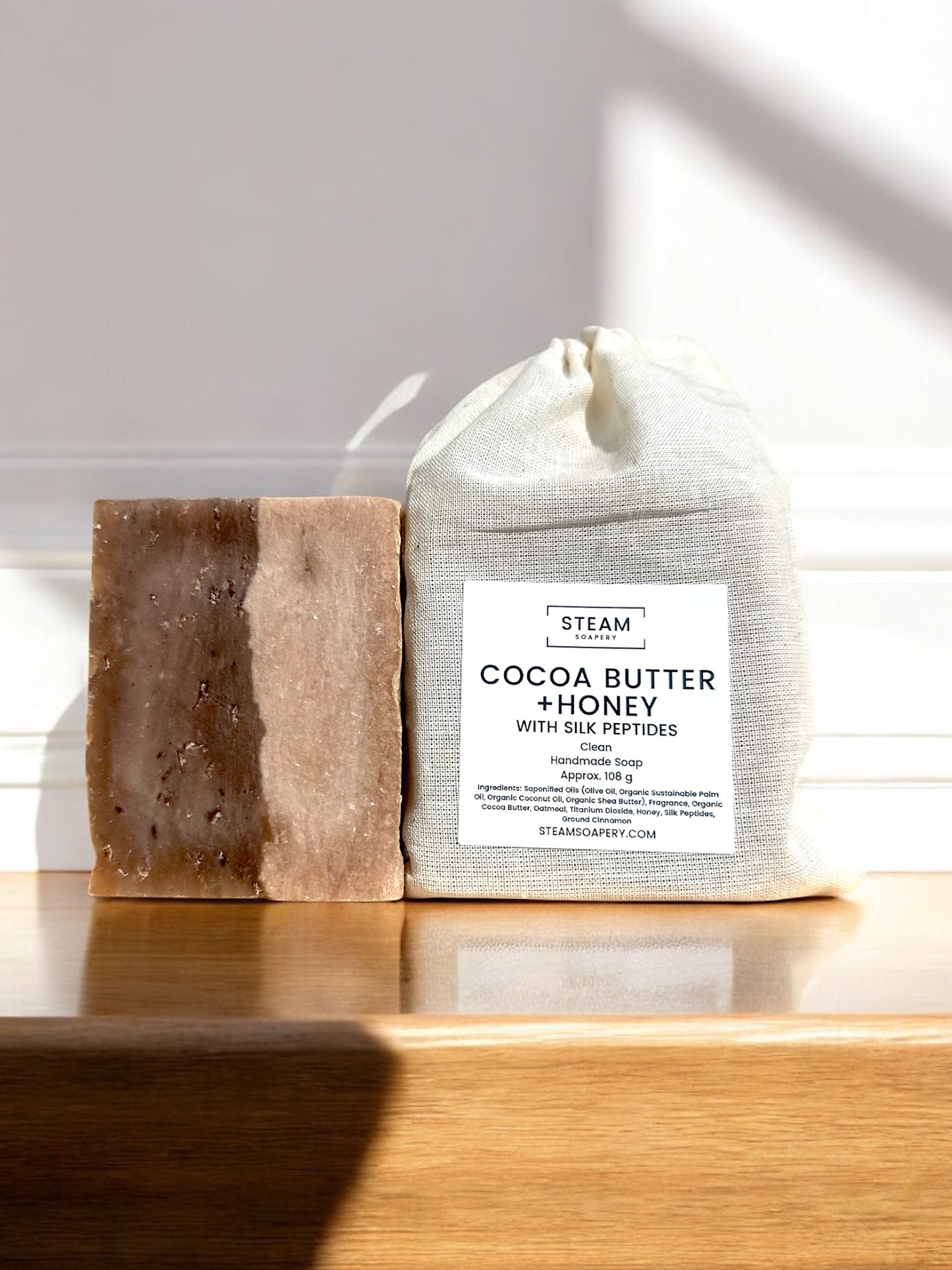 Cocoa Butter Honey Soap on a Platform