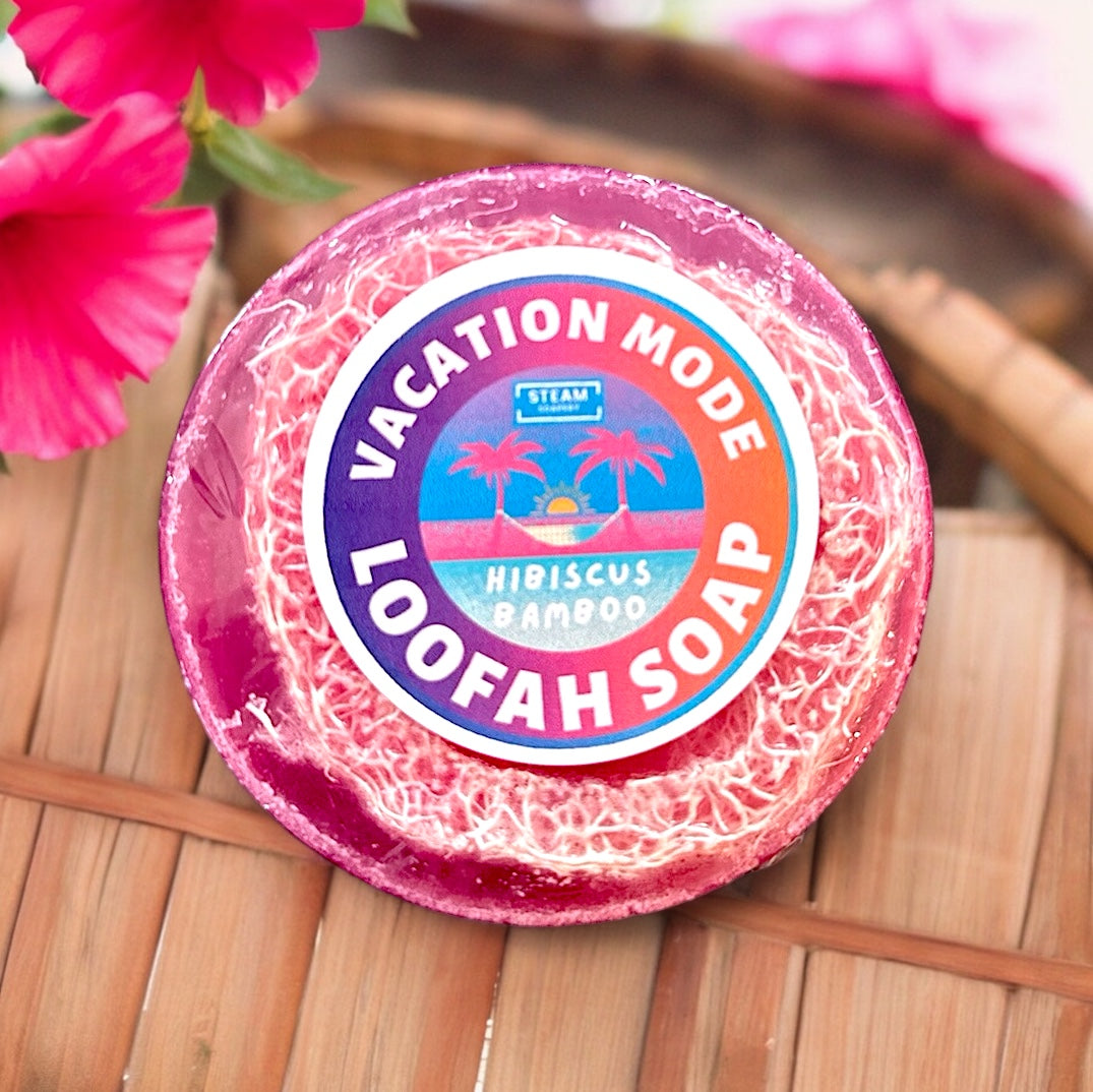 Hibiscus Bamboo Loofah Soap