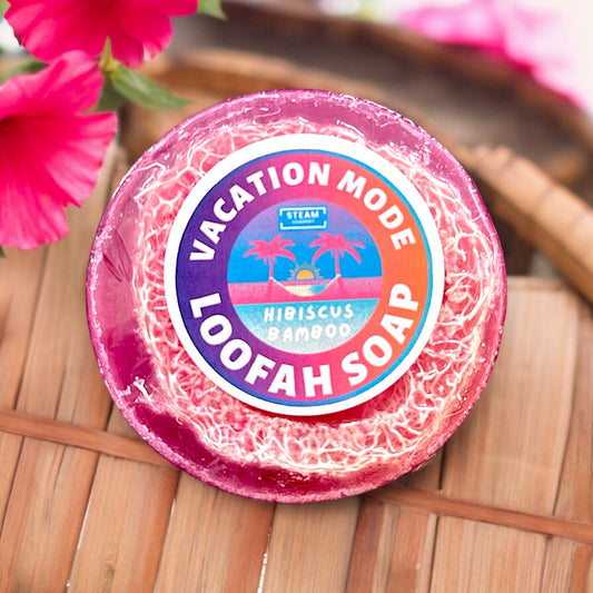 Hibiscus Bamboo Loofah Soap