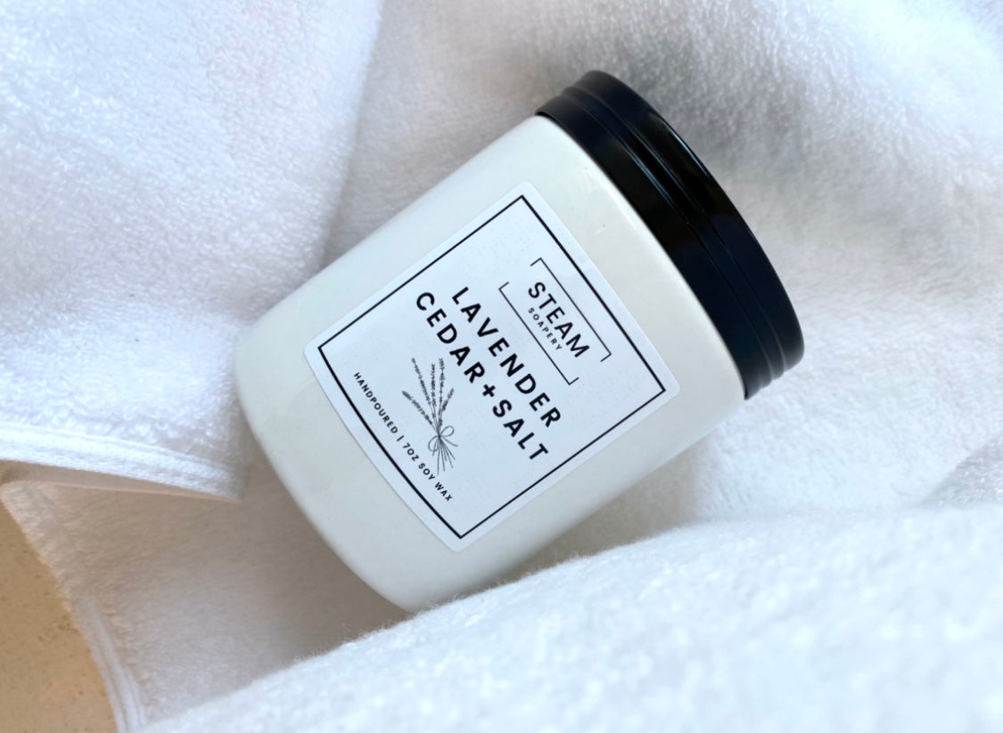 Lavender, Cedar + Salt Candle