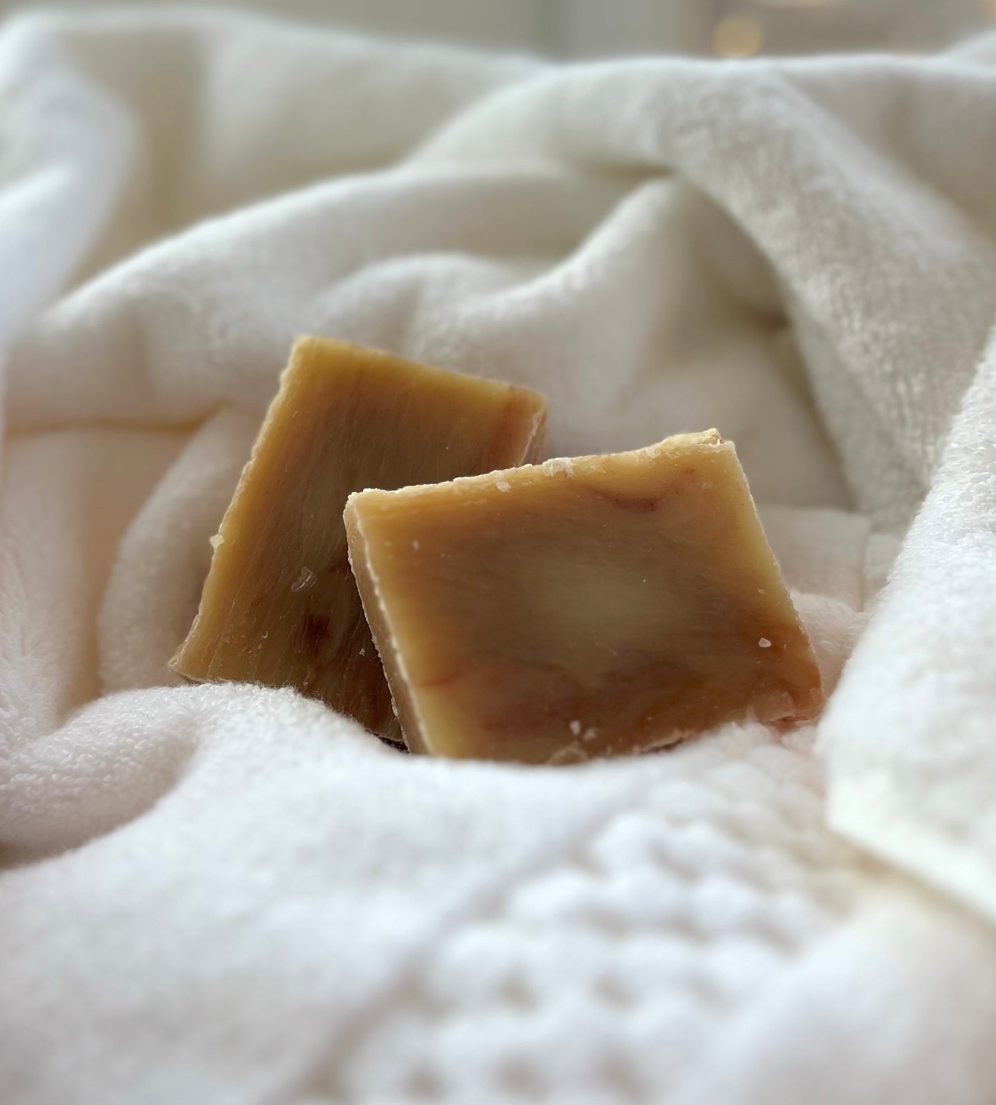 Cherry Almond Shampoo Bar on White Towel