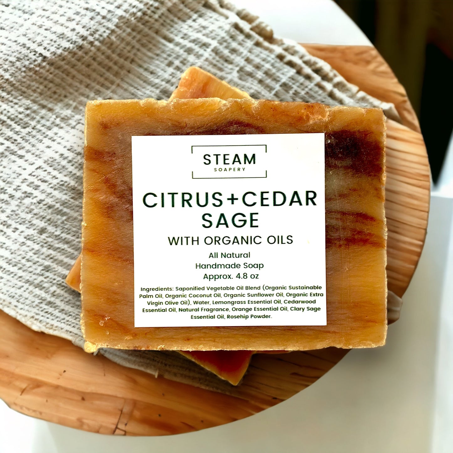 Citrus, Cedar + Sage Organic Oils Soap
