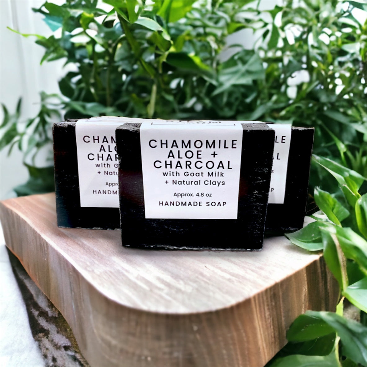Chamomile + Aloe Activated Charcoal Goat Milk/Organic Oils Soap